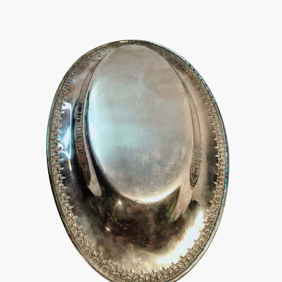 Vintage Silver Plated Ornate Oval Serving Platter Dish Elegant Design - Picture 4 of 5